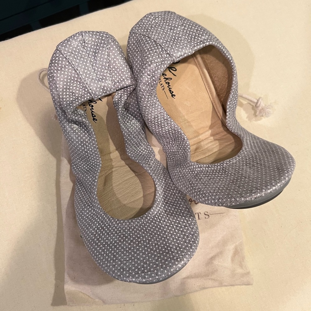 Grey dot suede Storehouse Flats.  Size 8.